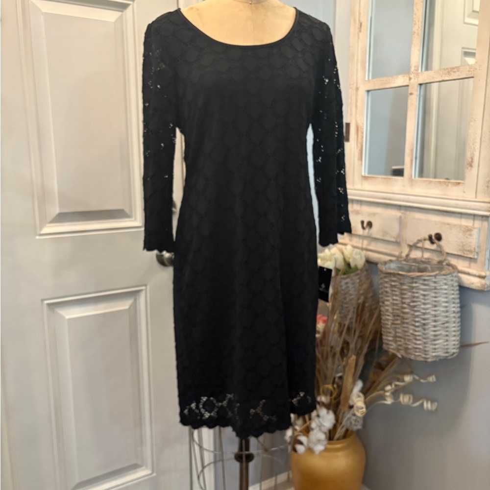Leith Black Lace Long Sleeve Formal Dress Size 3XL NWT